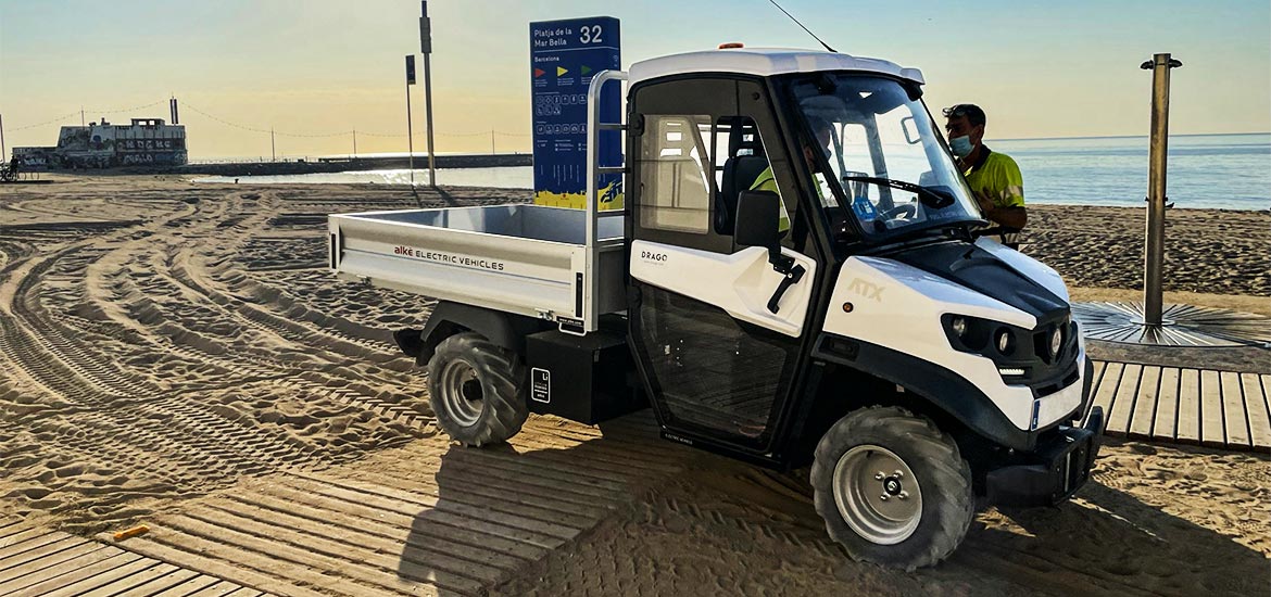 vehiculo ecologico transporte mantenimiento playas alke