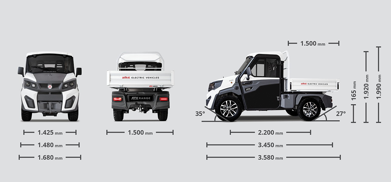 Véhicules électriques tout-terrain ATX 480S - Dimensions
