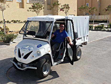 Petit camion électrique pour l'entretien des résidences